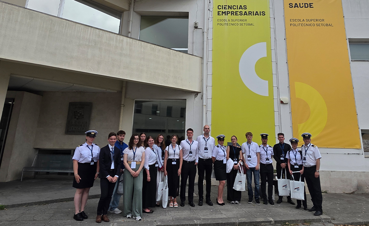 GMU Faculty of Navigation undergraduate students during study visit to Instituto Polit&eacute;cnico de Set&uacute;bal
