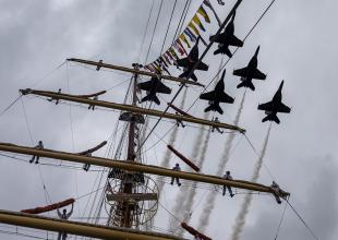 Dar Młodzieży took part in the Virgina Parade of Sail on 19 June 2026. Photo: A. Dopke